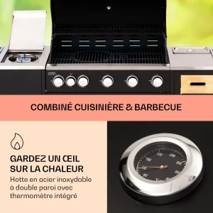 Klarstein Jersey cuisine d'extérieur avec Barbecue A gaz et évier 20, 7 kW 5+1 bruleurs mobile - Afbeelding 3