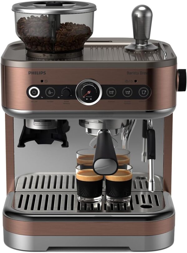 Philips Barista Brew Semi-Automatic Espresso Machine - Single & Double Espresso Button + Americano, 280g Double Bean Tank, Calibrated Jam, Metal Cappuccino (PSA3228/41) – Bild 4