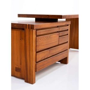 Pierre Chapo - B19E Adjustable Desk with Drawers - Elmwood