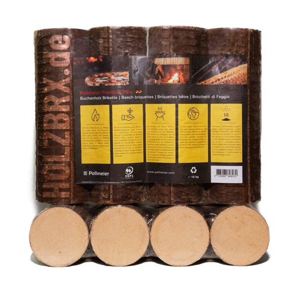 Buchenholzbriketts 480kg Palette – POLLMEIER Premium Plus – Image 2