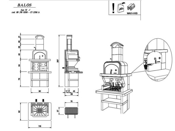 Palazzetti Balos Barbecue en maçonnerie avec four – Bild 5