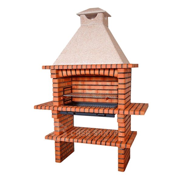 Brick barbecue 110-i with grill 80 and chimney - Image 1