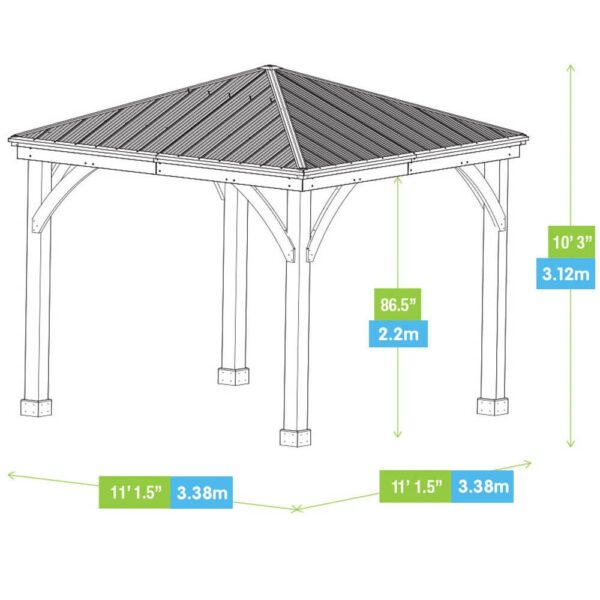 Yardistry 12 x 12 Meridian Gazebo – Bild 5