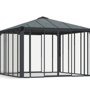 Canopia Tonnelle de jardin fermée Ledro Gris 360 x 360