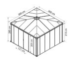 Canopia Tonnelle de jardin fermée Ledro Gris 360 x 360 - Afbeelding 2