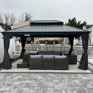 Gazebo Purple Leaf de Jardin Extérieur 4,85 x 3,65 M