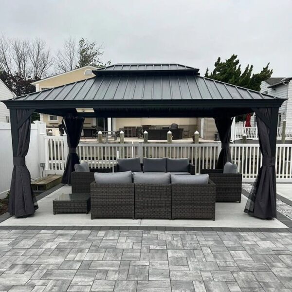 Gazebo Purple Leaf de Jardin Extérieur 4,85 x 3,65 M – Bild 1
