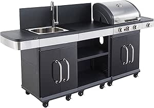 COOK'IN GARDEN - Barbecue au gaz FIDGI 3 avec desserte