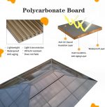 10X13 FT Outdoor Polycarbonate Hardtop Gazebo, Heavy Duty Double Roof Outdoor Gazebo with Netting and Sunshade Curtains, Aluminium Framed Gazebo for – Bild 4
