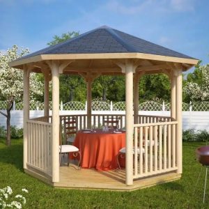 Gazebo bois « Elizabeth L » 10m² | 21mm