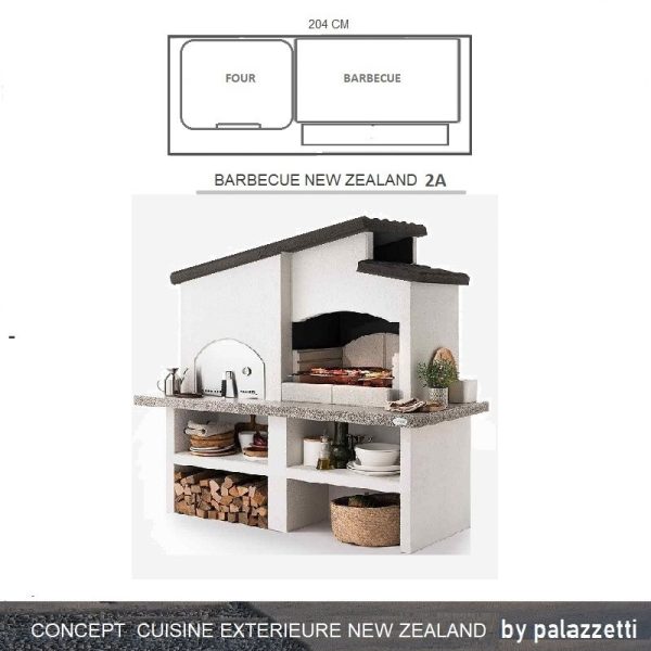 Palazzetti Barbecue fixe + four New Zealand 2 187x95x204cm - Afbeelding 1
