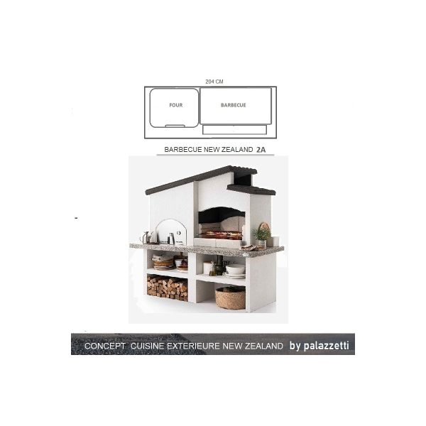 Palazzetti Barbecue fixe + four New Zealand 2 187x95x204cm - Afbeelding 4