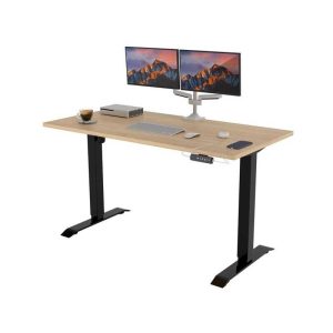 Natural Wood Standing Desk | White Oak Desk | OAKO Denmark 140x80cm / Black – Bild 5