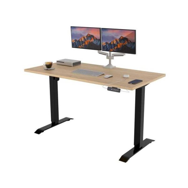 Natural Wood Standing Desk | White Oak Desk | OAKO Denmark 140x80cm / Black – Bild 5