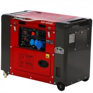 GeoTech Pro DGP8000SE-3 Generador de corriente diésel silencioso silencioso con ruedas y AVR 6 kW