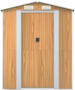 Tuinhuis Donkerbruin 192x357x223 Cm Gegalvaniseerd Staal - Imagen 4