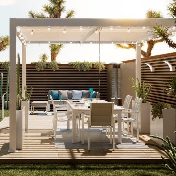 Pérgola de aluminio material clima bio blanca - Imagen 2