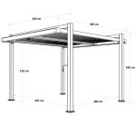 Pérgola aluminio naterial persea gris antracita 320x360 cm - Imagen 2