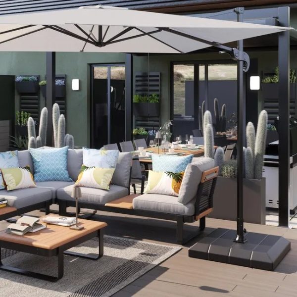 Pérgola aluminio naterial persea gris antracita 320x360 cm - Imagen 4