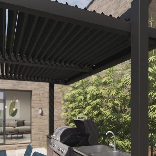 Pérgola aluminio naterial persea gris antracita 320x360 cm - Imagen 6