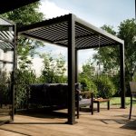 Pérgola de aluminio naterial clima bio gris de 313x198 cm