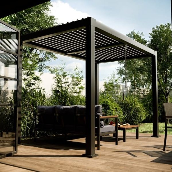 Pérgola de aluminio naterial clima bio gris de 313x198 cm - Image 1