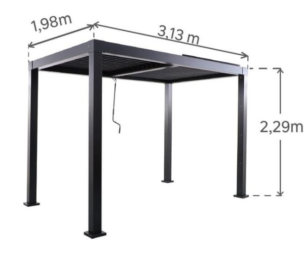 Pérgola de aluminio naterial clima bio gris de 313x198 cm - Image 2