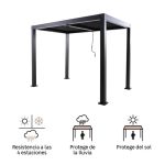Pérgola de aluminio naterial clima bio gris de 313x198 cm - Image 3