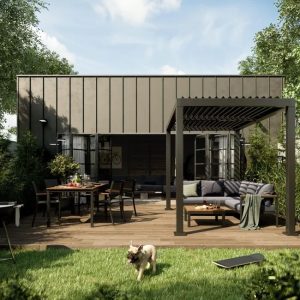 Outsunny Pérgola de jardín 298x213x221 cm