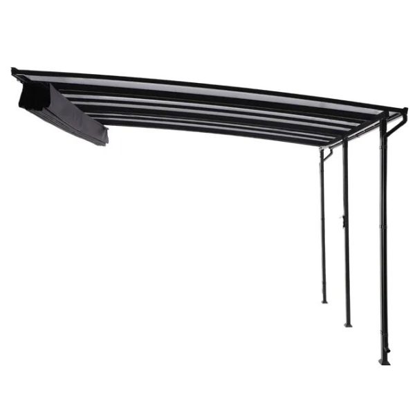 NATERIAL Pérgola de acero yena gris de 400x350x270 cm - Imagen 2