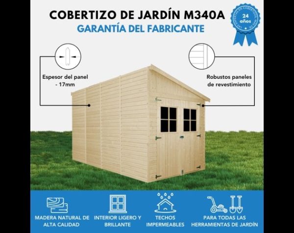 Timbela Cobertizo de madera – h244x218x416 cm/8.1 m2 - Afbeelding 5