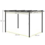 Pérgola Outsunny 396x296x220 cm crema - Imagen 3