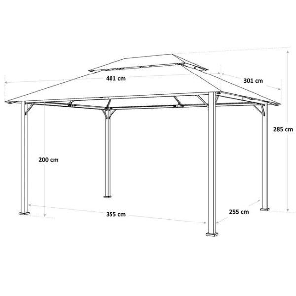 Pérgola aluminio naterial ágora blanco 301x401 cm - Image 2