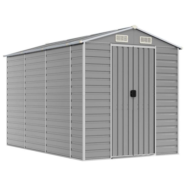 Cobertizo de jardín acero galvanizado gris claro 191x300x198 cm - Afbeelding 1
