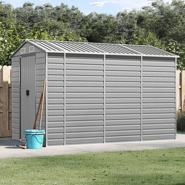 Cobertizo de jardín acero galvanizado gris claro 191x300x198 cm - Afbeelding 2