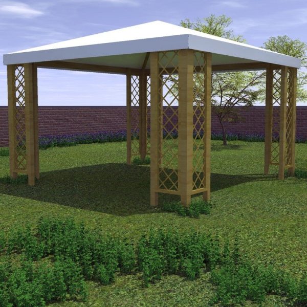 Losa Outdoors para disfrutar Cenador Capri 360x360 con rejas LO/GZ360360CG - Image 1