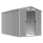 Cobertizo de jardín acero galvanizado gris claro 191x300x198 cm - Afbeelding 3