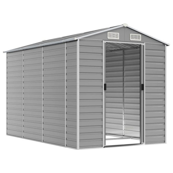 Cobertizo de jardín acero galvanizado gris claro 191x300x198 cm - Afbeelding 3