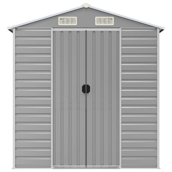 Cobertizo de jardín acero galvanizado gris claro 191x300x198 cm - Afbeelding 4