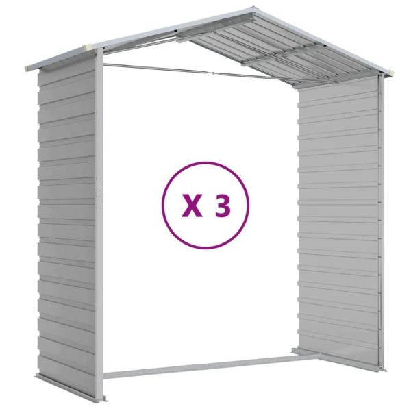 Cobertizo de jardín acero galvanizado gris claro 191x300x198 cm - Afbeelding 5