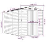 Cobertizo de jardín acero galvanizado gris claro 191x300x198 cm - Afbeelding 7