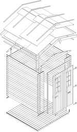 Cobertizo de madera con SUELO TRATADO TIMBELA m343c+m343g - Imagen 4