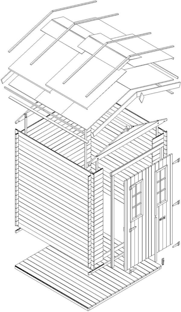 Cobertizo de madera con SUELO TRATADO TIMBELA m343c+m343g - Imagen 4