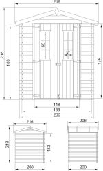 Cobertizo de madera con SUELO TRATADO TIMBELA m343c+m343g - Imagen 5