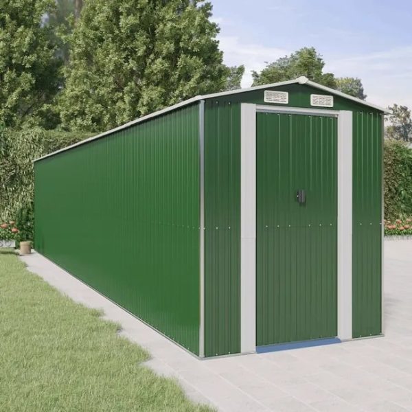 Caseta de jardín de acero galvanizado verde 192x938x223 cm – Bild 1