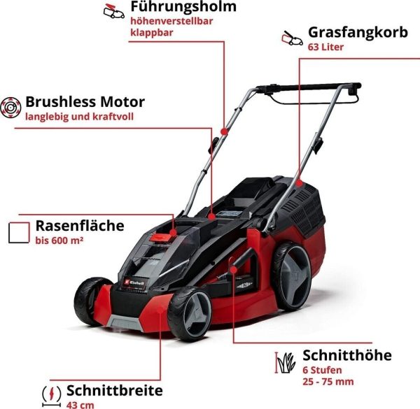 Cortacésped inalámbrico Einhell 3413130 GE-CM 43Li Power X-Change de 43 cm - Image 3