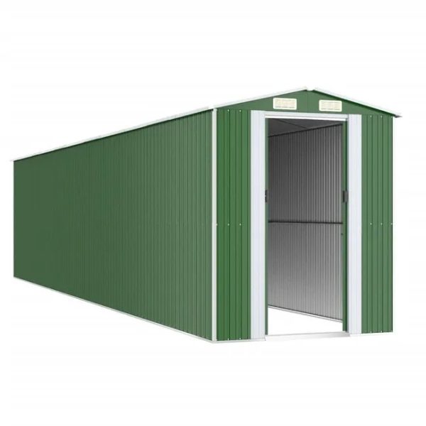 Caseta de jardín de acero galvanizado verde 192x938x223 cm – Bild 3
