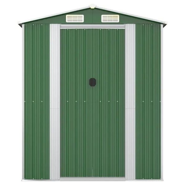 Caseta de jardín de acero galvanizado verde 192x938x223 cm – Bild 4