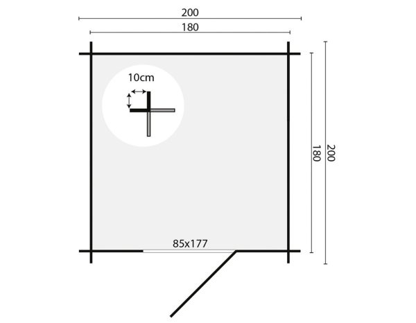 Tuindeco Blokhut Richard 200x200x222cm Houten Tuinschuurtje – Bild 7