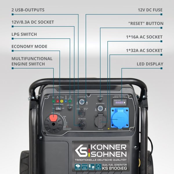 Generador inverter híbrido de gas/gasolina KS 8100iEG - Afbeelding 4